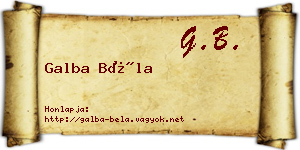 Galba Béla névjegykártya