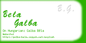 bela galba business card