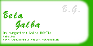 bela galba business card